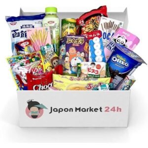 Japon Market - JapanBox Dagashi: Caja de 20uds Chuches y Dulces Japoneses Variedad Auténtica de Snacks Ramen Chocolates Caramelos Exóticos y Bebidas
