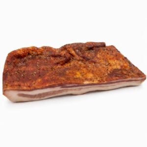 Panceta ibérica ADOBADA y CURADA, pieza de 1kg  ENVASADO AL VACÍO, sin gluten, con pimentón de la Vera